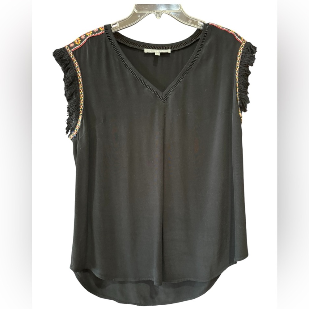Daniel Rainn embroidered black top